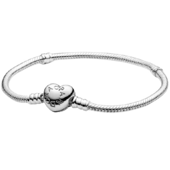 PANDORA //Moments Heart Clasp Snake Chain Bracelet - Picture 5 of 5